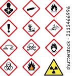 chemistry symbols hazardous... | Shutterstock .eps vector #2113466996