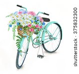 Watercolor Turquoise Bicycle...