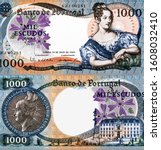 Small photo of Queen regnant Dona Maria II of Portugal, Portrait from Portugal 1000 Escudos 1967 Banknotes.