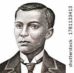 Small photo of Andres Bonifacio Portrait from Philippines Banknotes.