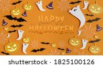 view of a halloween paper... | Shutterstock . vector #1825100126