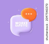 work safety banner. speech... | Shutterstock .eps vector #2097540370