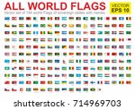 The flags of all countries of the world, all sovereign states recognized by UN, vector image.