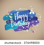   happy birthday  text on... | Shutterstock .eps vector #376498003