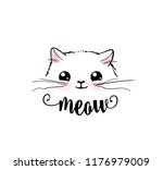 cute cat vector print design.... | Shutterstock .eps vector #1176979009