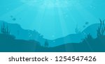 underwater cartoon flat... | Shutterstock .eps vector #1254547426