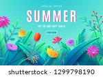 summer sale ad background with... | Shutterstock .eps vector #1299798190