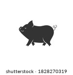 Pig Silhouette Vector...