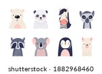 cute animal baby faces set... | Shutterstock .eps vector #1882968460