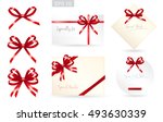 set of ribbon tied bows in... | Shutterstock .eps vector #493630339
