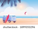 surfer travel bus with... | Shutterstock .eps vector #1899353296