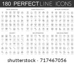 180 modern thin line icons set... | Shutterstock .eps vector #717467056