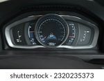 Mileage distance on the car dashboard digital speedometer car miles.