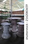 Small photo of Pillars or pot stands, usually used for bonsai plants. Generally Pillars sit pots 30cm to 60 cm high. made of cement which is empty inside so it is light and easy to move.