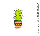 Cactus In Pot. Houseplants. An...