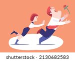 woman rejecting and pushing... | Shutterstock .eps vector #2130682583