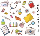 doodle icons set with medical... | Shutterstock .eps vector #171868556