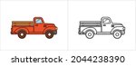 Retro Red Pickup Truck Coloring ...