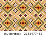ikat geometric folklore... | Shutterstock .eps vector #2158477453
