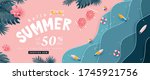 summer sale design with paper... | Shutterstock .eps vector #1745921756