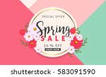 spring sale background banner... | Shutterstock .eps vector #583091590