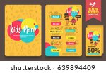 cute colorful kids meal menu... | Shutterstock .eps vector #639894409
