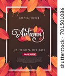 autumn sale background layout... | Shutterstock .eps vector #701501086