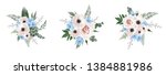 floral bouquet design anemone ... | Shutterstock . vector #1384881986