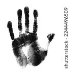 Palm or hand print isolated on...