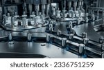Small photo of High Performance and Capacity Battery Manufacturing Process. Battery Cells for Automotive Industry on Production Line. Lithium-ion Cells for High-voltage Electric Vehicle Batteries on Conveyor.