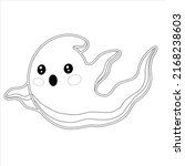ghost coloring page for kids... | Shutterstock .eps vector #2168238603
