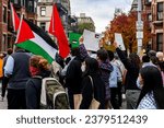 Small photo of Boston, Massachusetts - October 22nd 2023 - Photo of Pro-Palestine Marchers Rally in Back Bay, Boston, Massachusetts, USA