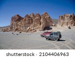 Two cars in the Atacama Desert

