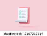 3d white clipboard task... | Shutterstock .eps vector #2107211819