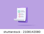 3d white clipboard task... | Shutterstock .eps vector #2108142080