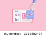 3d growth investing with hand.... | Shutterstock .eps vector #2116582439