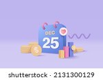 3d calendar marked date for... | Shutterstock .eps vector #2131300129