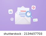 3d mail envelope icon with... | Shutterstock .eps vector #2134657703