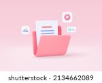 3d folder and paper for... | Shutterstock .eps vector #2134662089