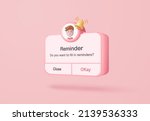3d reminder in calendar on pink ... | Shutterstock .eps vector #2139536333