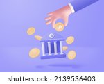 3d minimal bank deposit and... | Shutterstock .eps vector #2139536403
