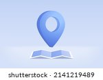 3d location point marker of map ... | Shutterstock .eps vector #2141219489