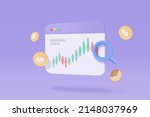3d online trading with graph in ... | Shutterstock .eps vector #2148037969