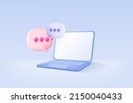 3d vector speech bubble with... | Shutterstock .eps vector #2150040433