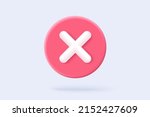 3d check wrong alert icon on... | Shutterstock .eps vector #2152427609