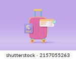 3d suitcase with identity... | Shutterstock .eps vector #2157055263