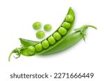 Top view green pea isolated on...