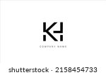 hk  kh alphabet letters logo... | Shutterstock .eps vector #2158454733