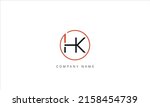 hk  kh alphabet letters logo... | Shutterstock .eps vector #2158454739
