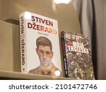 Small photo of BELGRADE, SERBIA - DECEMBER 19, 2021: Selective blur on the autobiography book of Steven Gerrard, My Story, in a bookstore. Steven Gerrard is an English former football soccer plater trainer manager